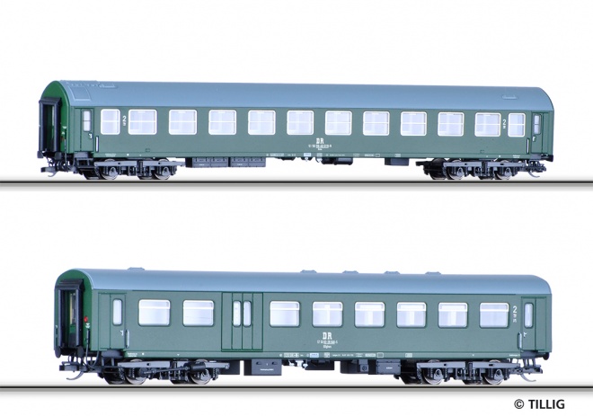 Set of 2 Passenger cars Autoreisezug Dresden-Budapest (Set 1)<br /><a href='images/pictures/Tillig/01660.jpg' target='_blank'>Full size image</a>